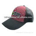 plaid baseball cap/caps with embroidery patch work
